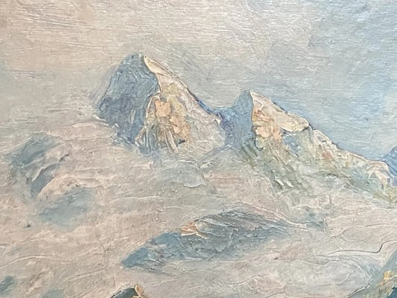 Mont Blanc landscape, oil painting, 1950s 8