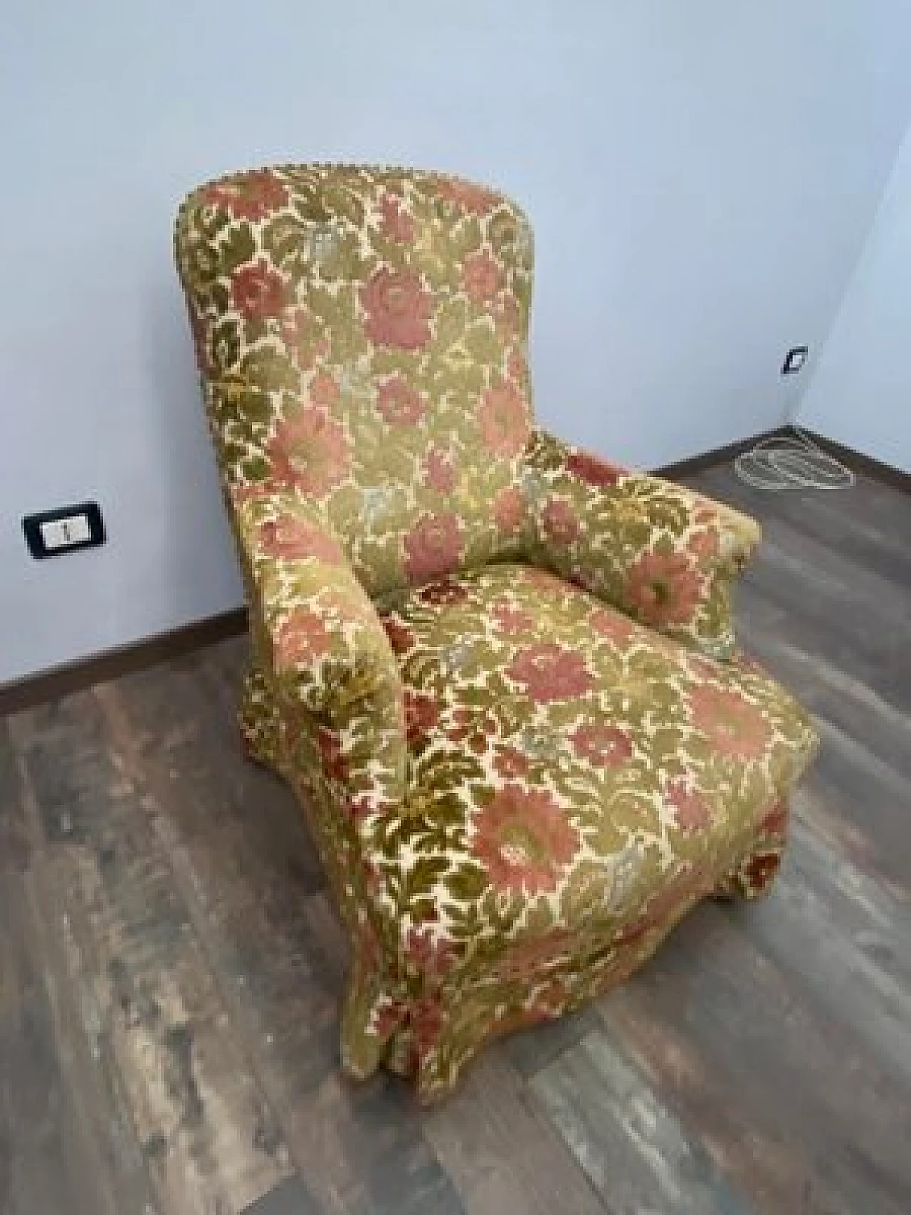 Velvet armchair, 1940s 1