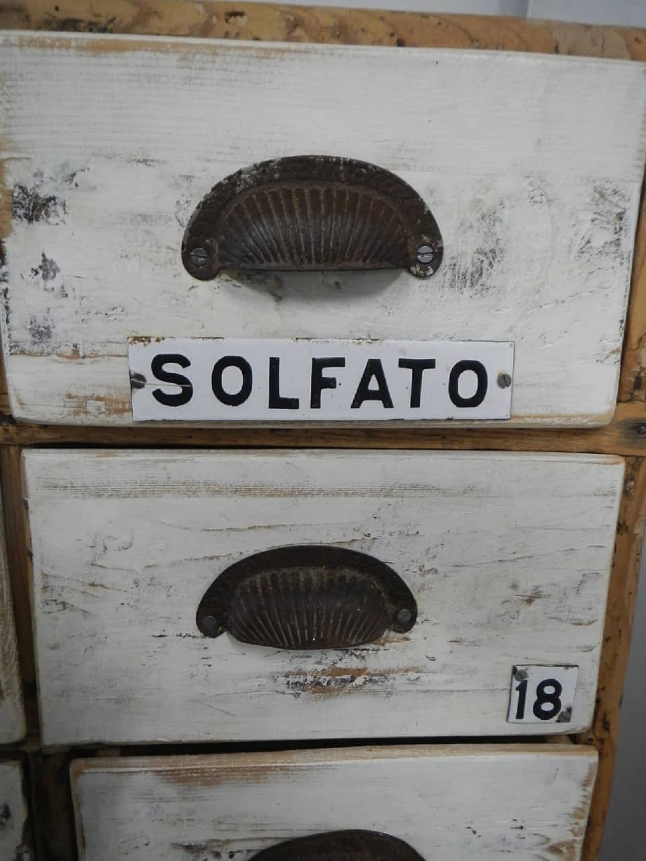 Haberdashery chest of drawers in natural fir wood & metal, 1950s 10