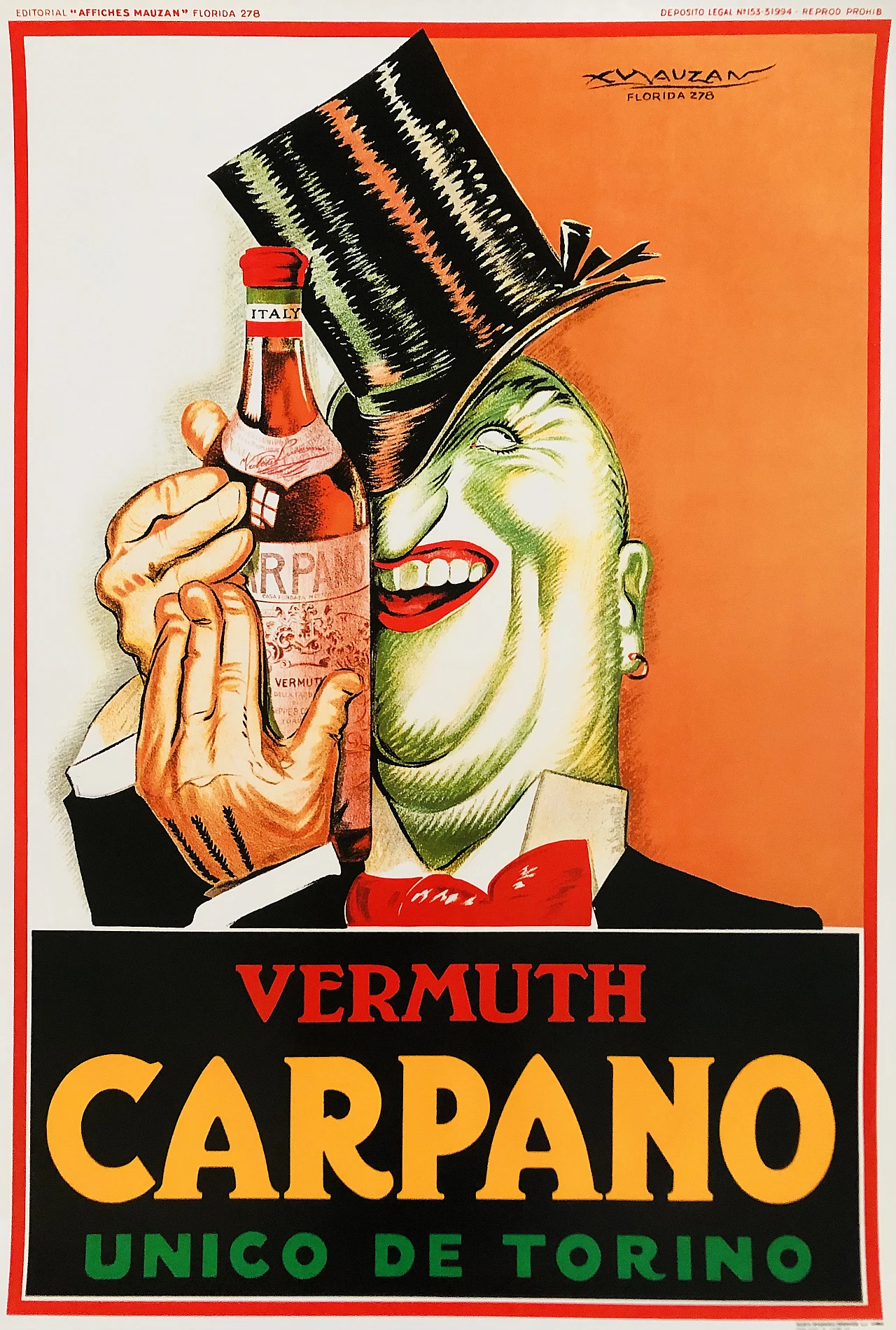 Carpano Vermouth poster by Achille Luciano Mauzan, 1972 2