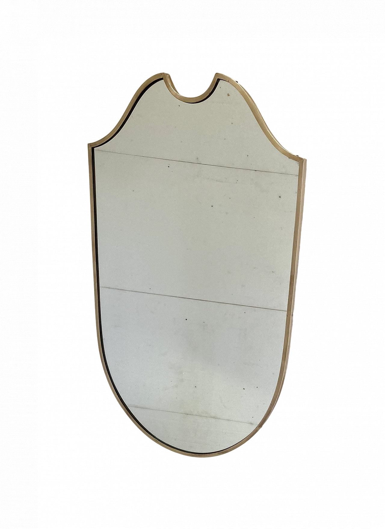 Shield mirror with brass frame, 1950s 6