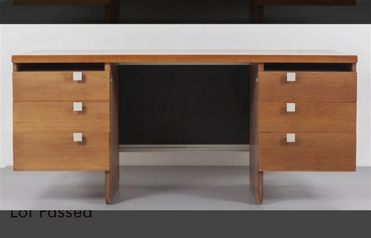 Wooden desk with drawers by A. Mangiarotti for Poltronova, 1970s 2