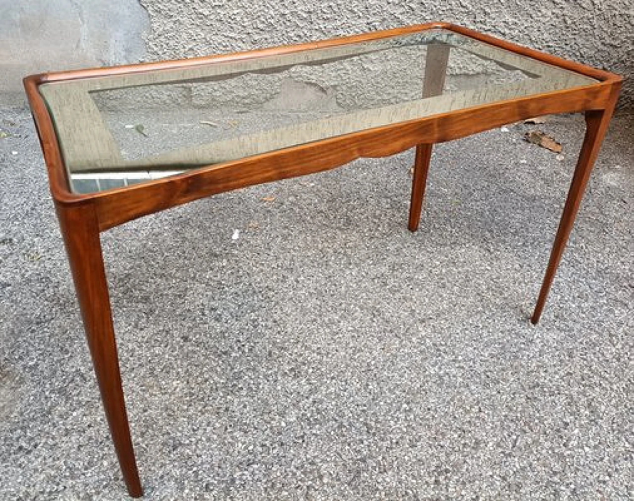 Coffee table in wood & mirrored top by Paolo Buffa, 1940s 1