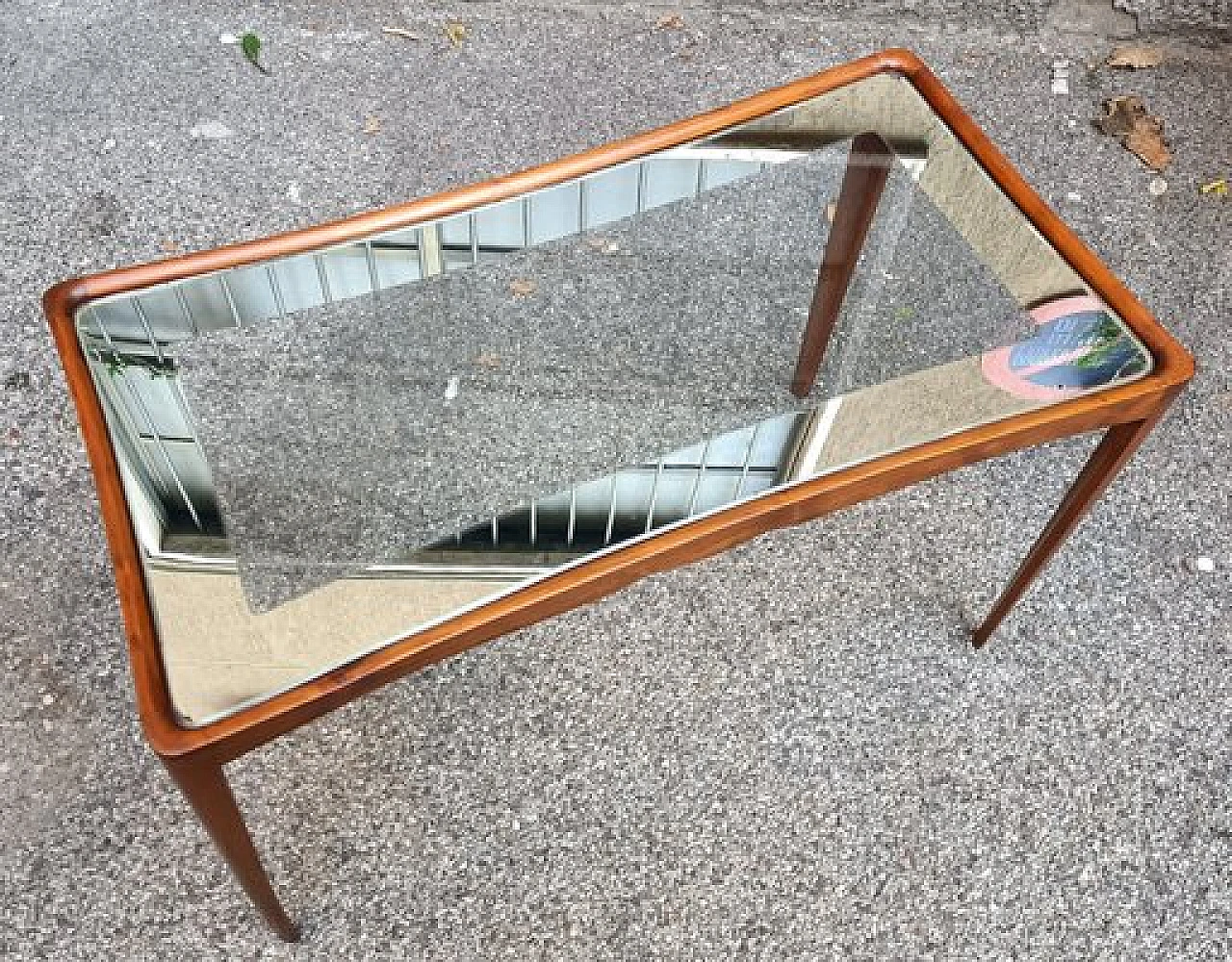 Coffee table in wood & mirrored top by Paolo Buffa, 1940s 2