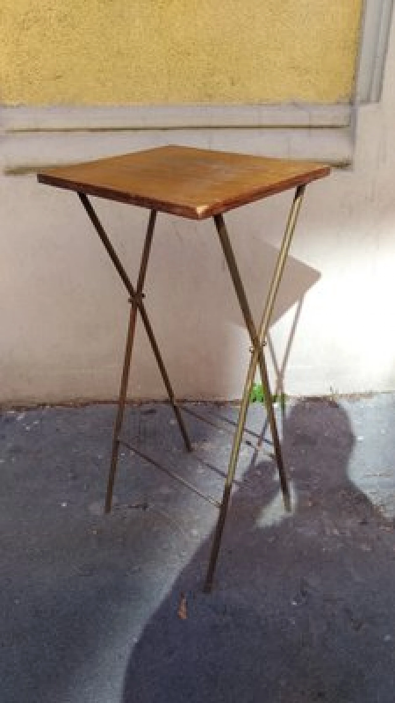 Wood and brass side table by Caccia Dominioni for Azucena, 1950s 1