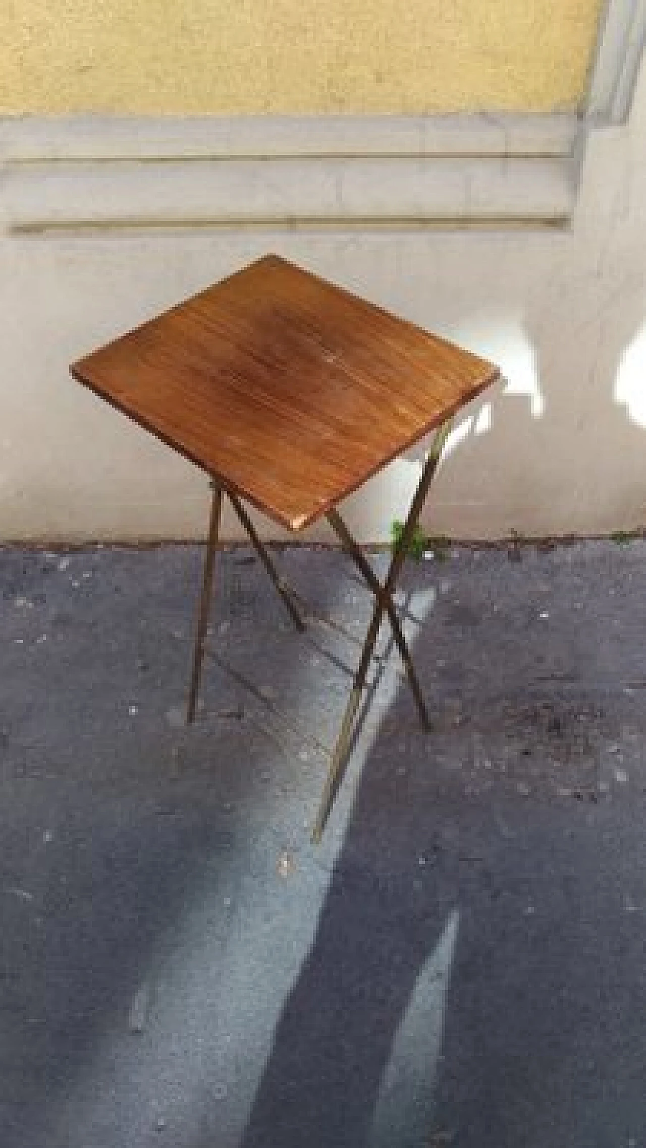 Wood and brass side table by Caccia Dominioni for Azucena, 1950s 2