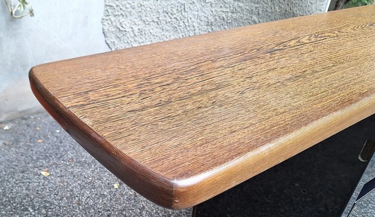 Consolle pensile in legno e alluminio pressofuso, anni '60 6