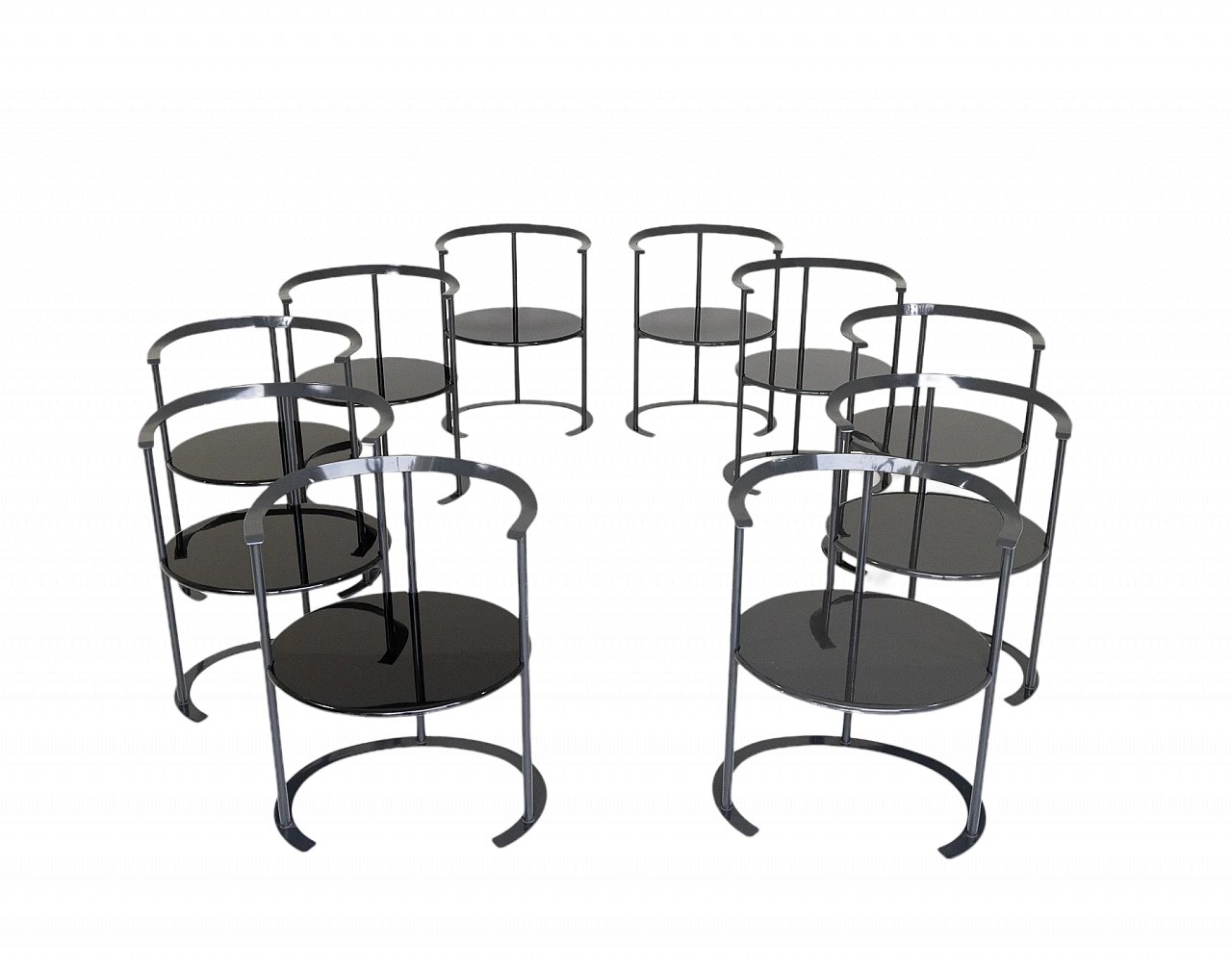 10 P4 Catilina chairs by Luigi Caccia Dominioni for Azucena, 1960s 15