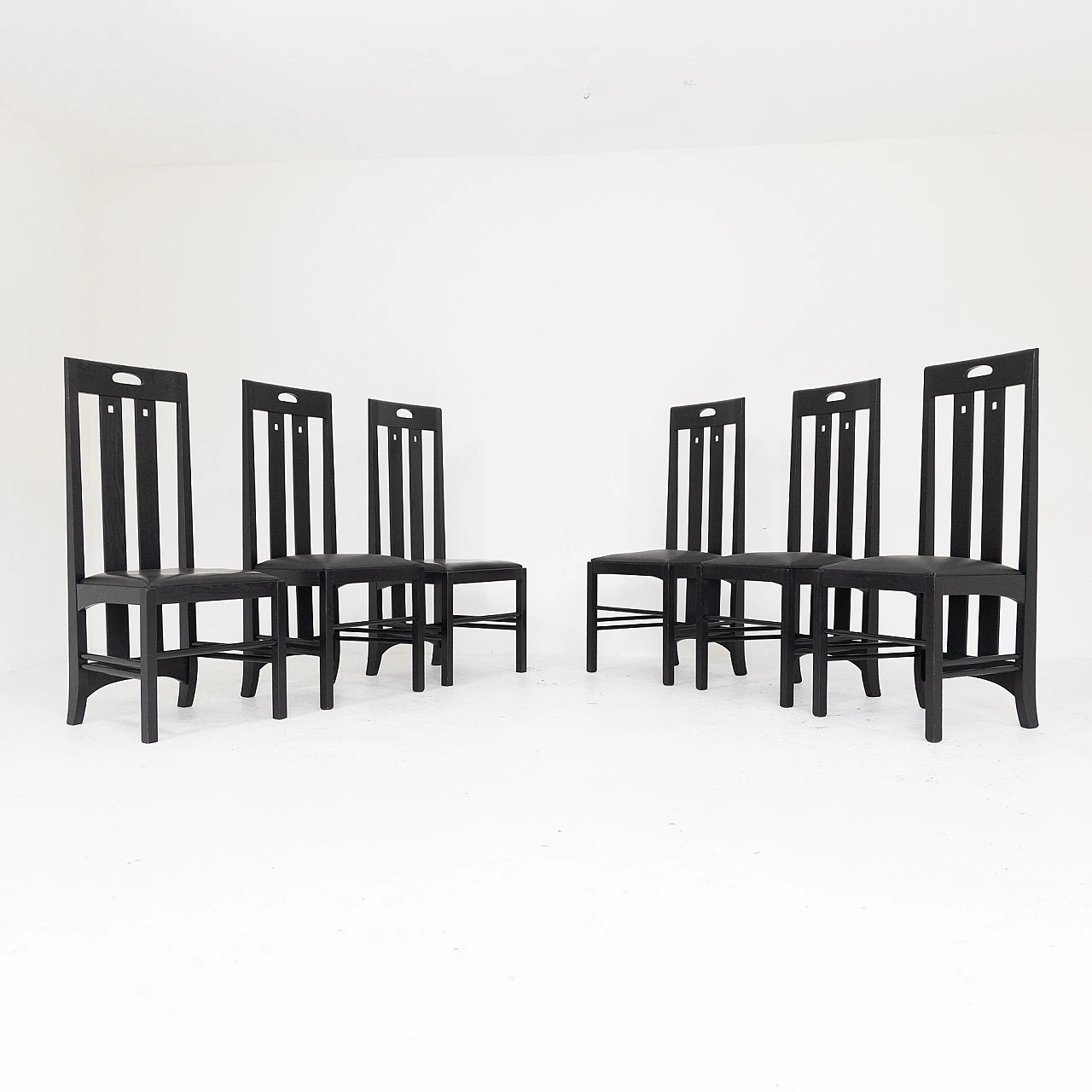 6 Chairs by Charles Rennie Mackintosh for Cassina, 1970s 7