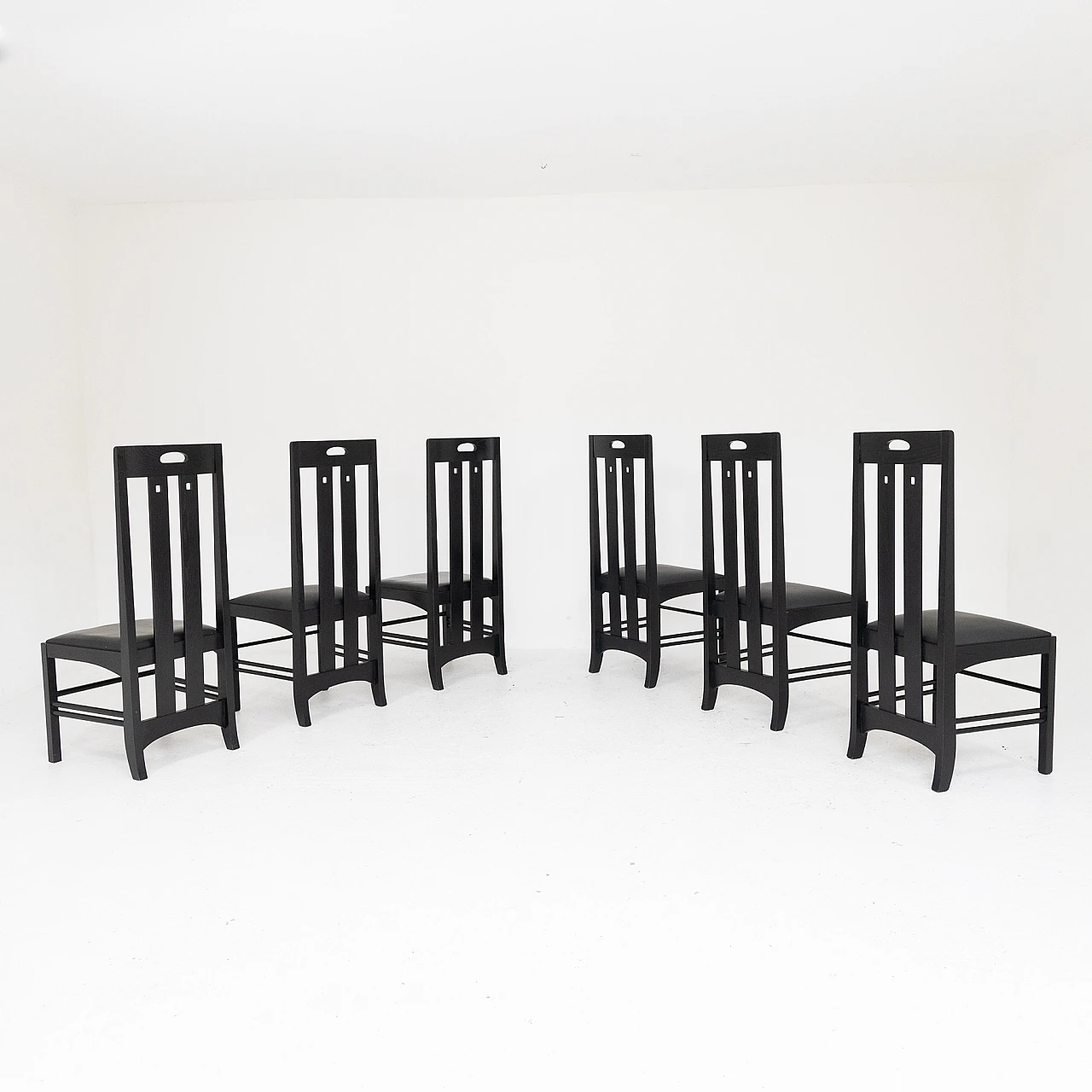 6 Chairs by Charles Rennie Mackintosh for Cassina, 1970s 8