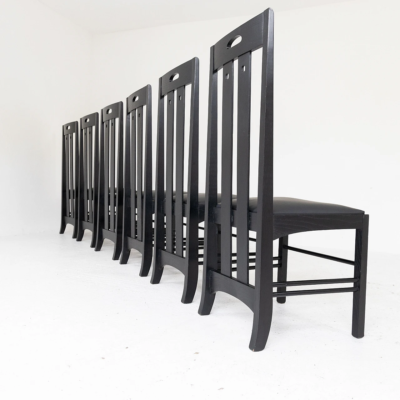 6 Chairs by Charles Rennie Mackintosh for Cassina, 1970s 9