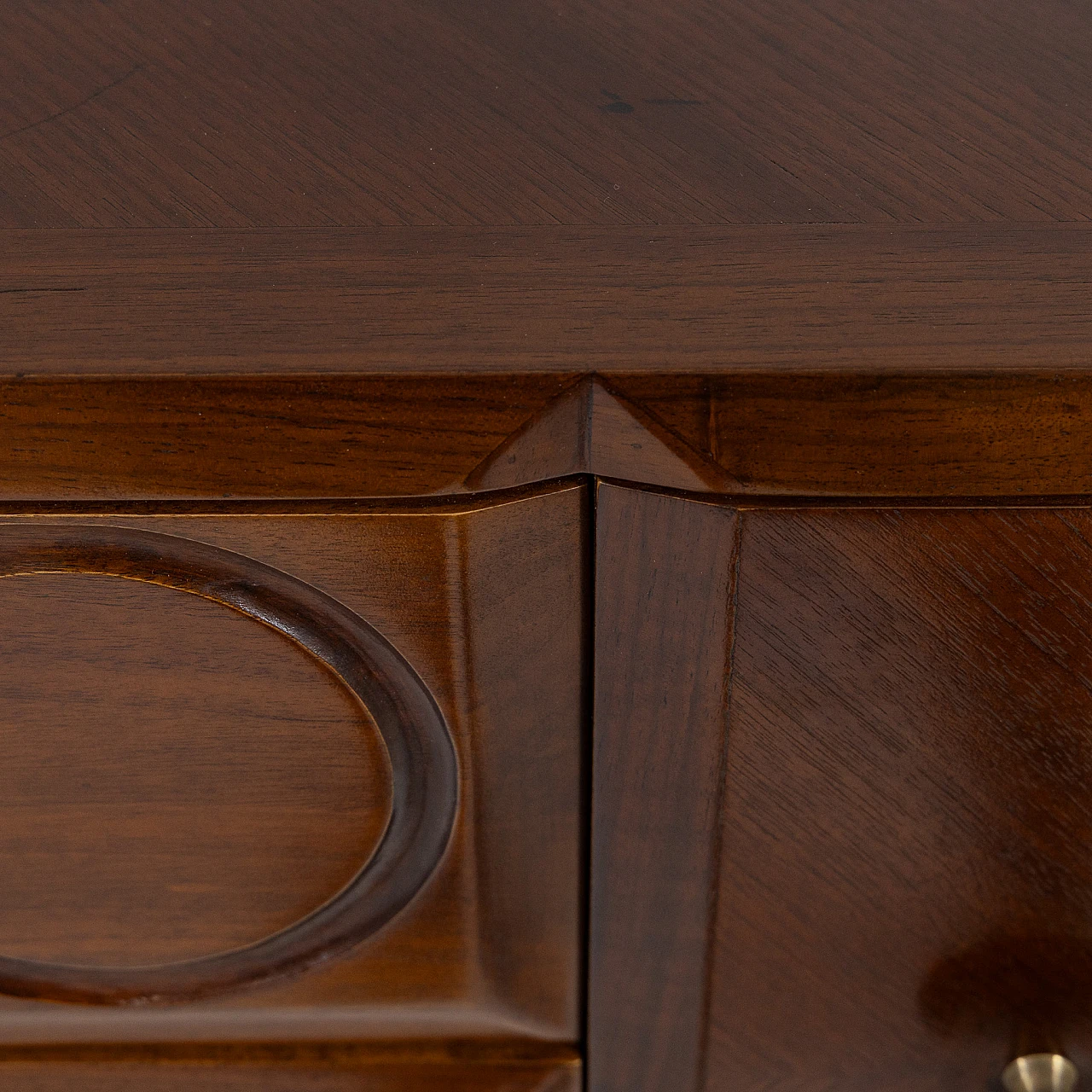 Walnut sideboard with carved details, 1930s 7