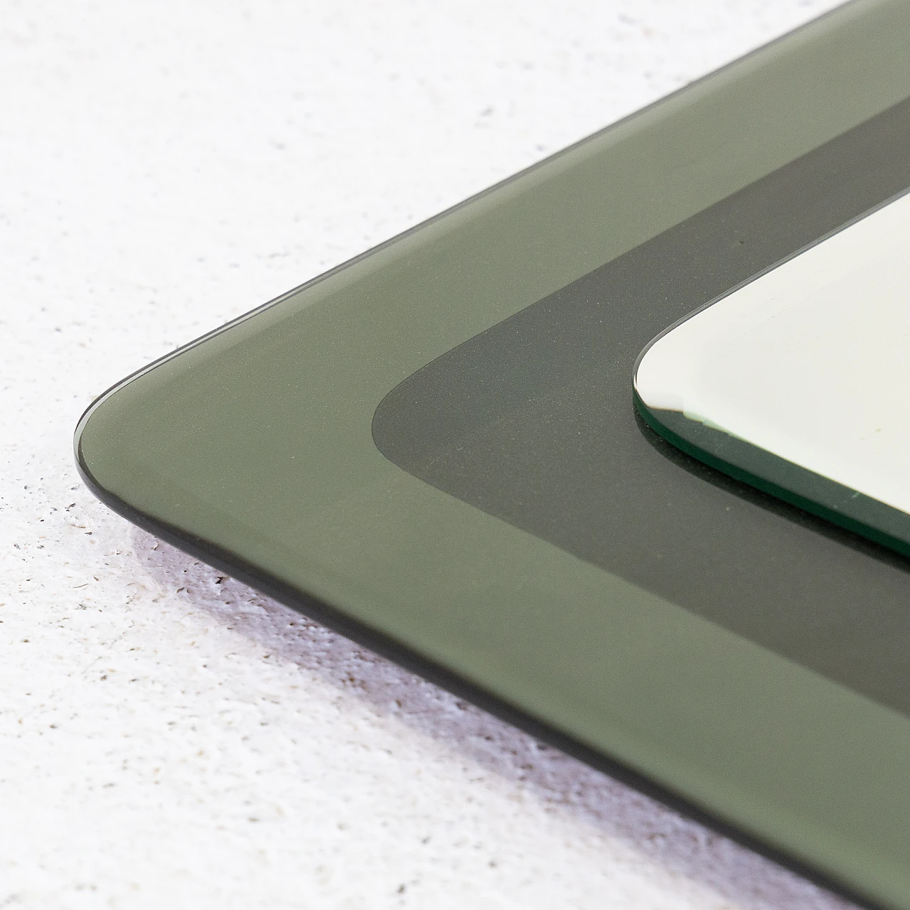 Square mirror with green cut glass frame, 1980s 6