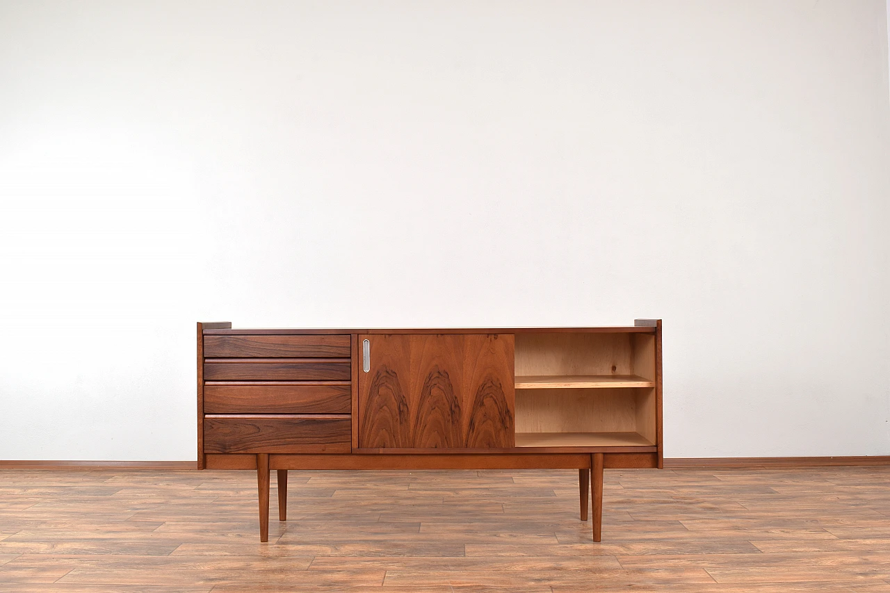 Polish walnut sideboard by Bytomskie Fabryki Mebli, 1960s 3