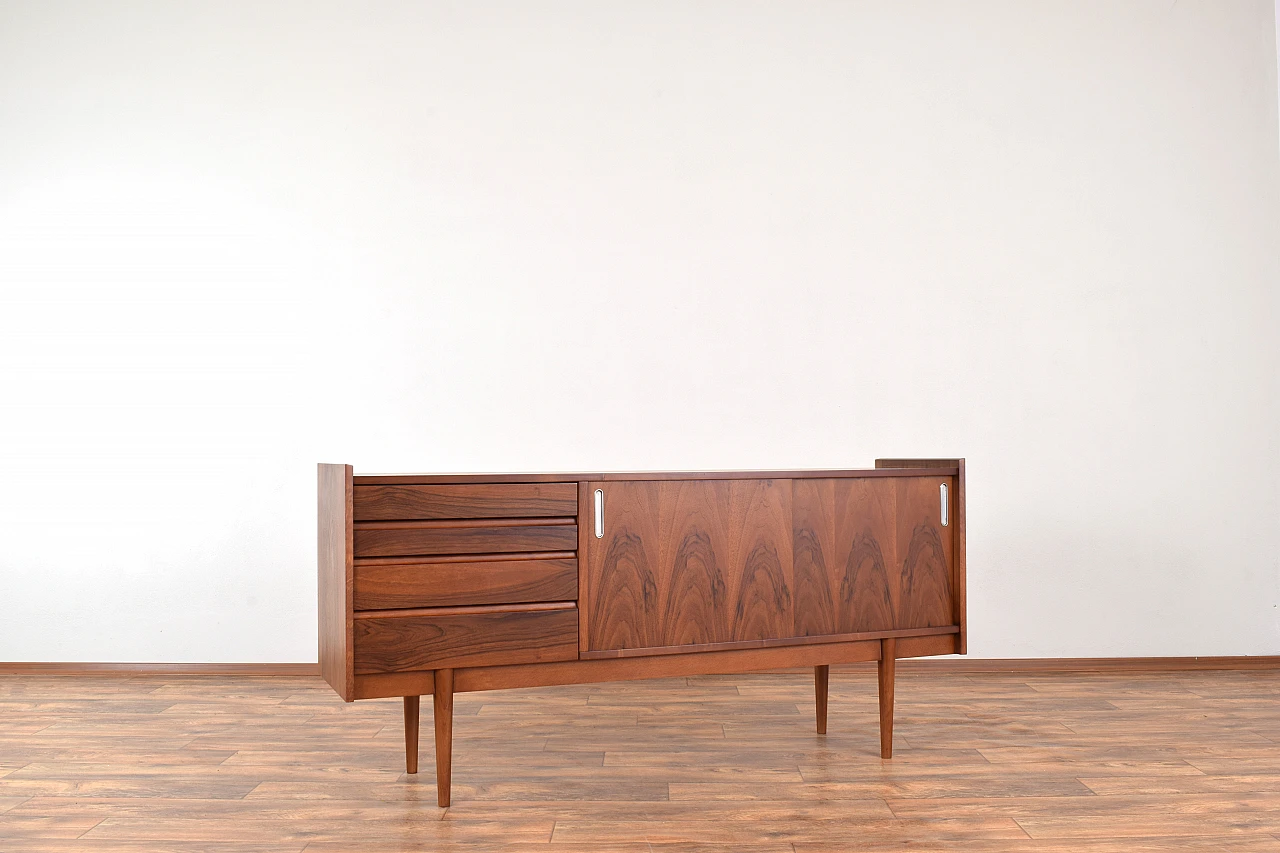 Polish walnut sideboard by Bytomskie Fabryki Mebli, 1960s 4