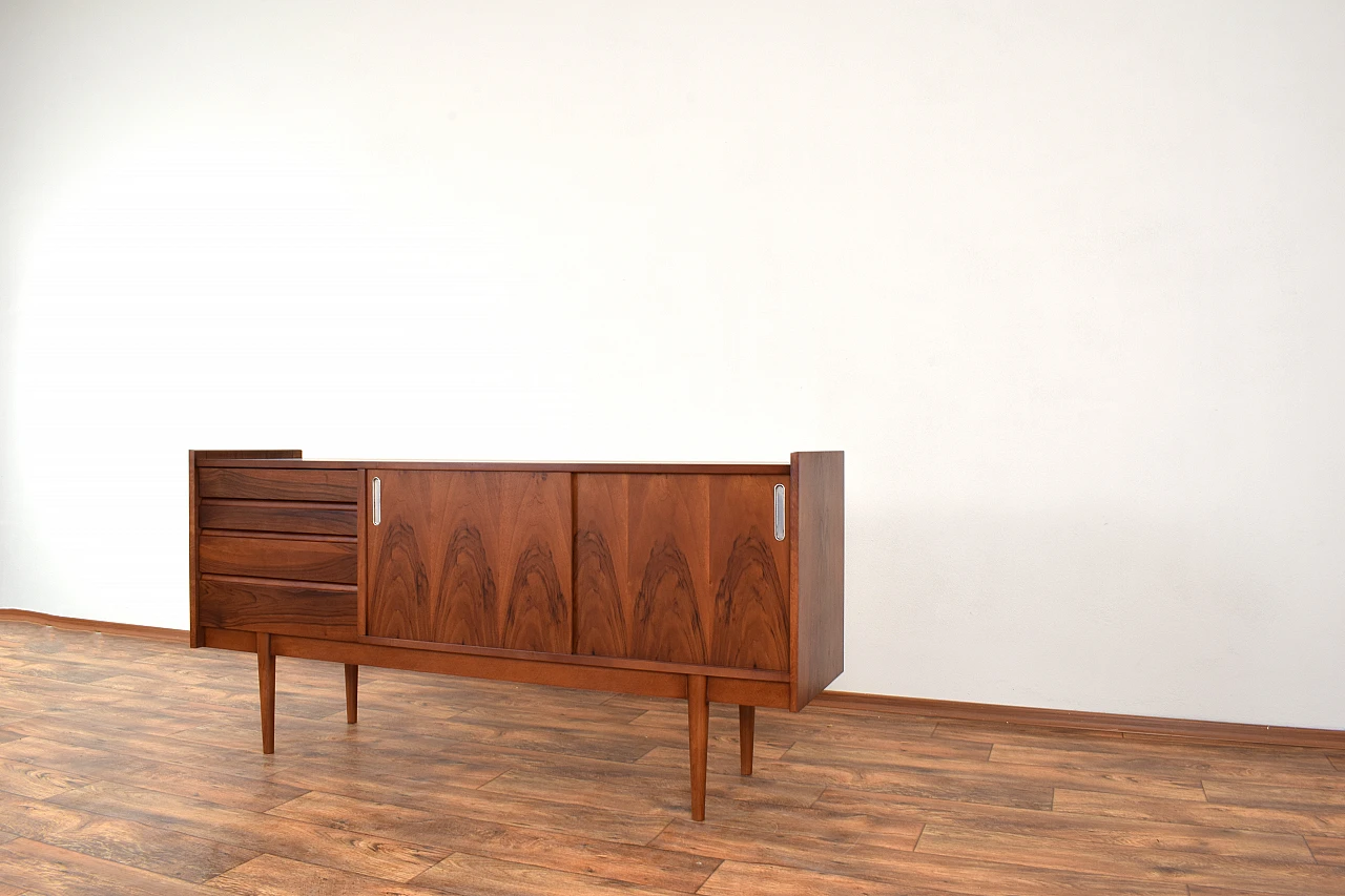 Polish walnut sideboard by Bytomskie Fabryki Mebli, 1960s 10