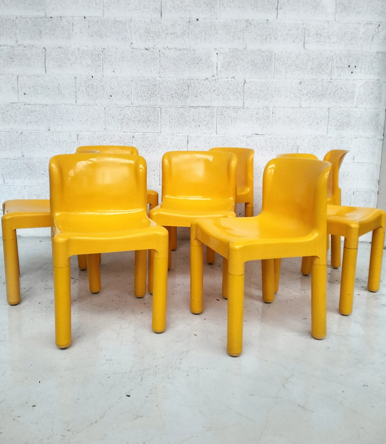 8 Chairs 4875 by Carlo Bartoli for Kartell, 1970s 1