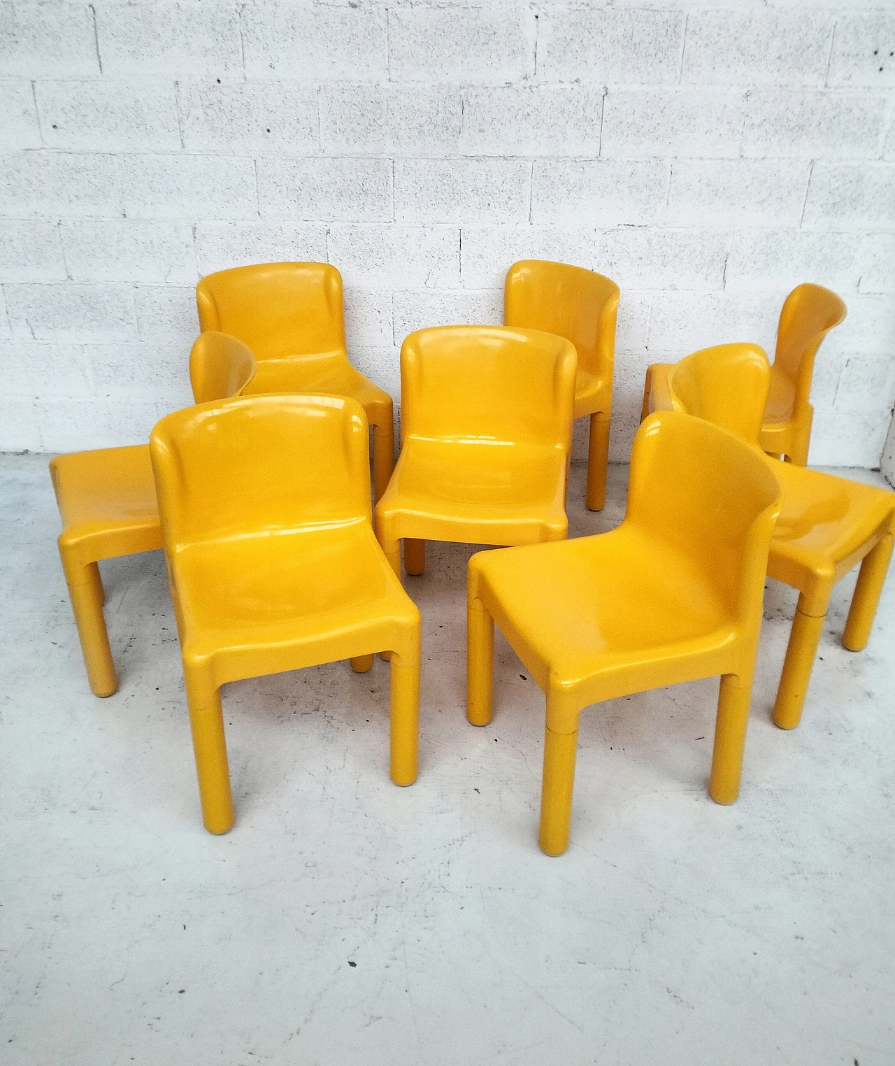 8 Chairs 4875 by Carlo Bartoli for Kartell, 1970s 2