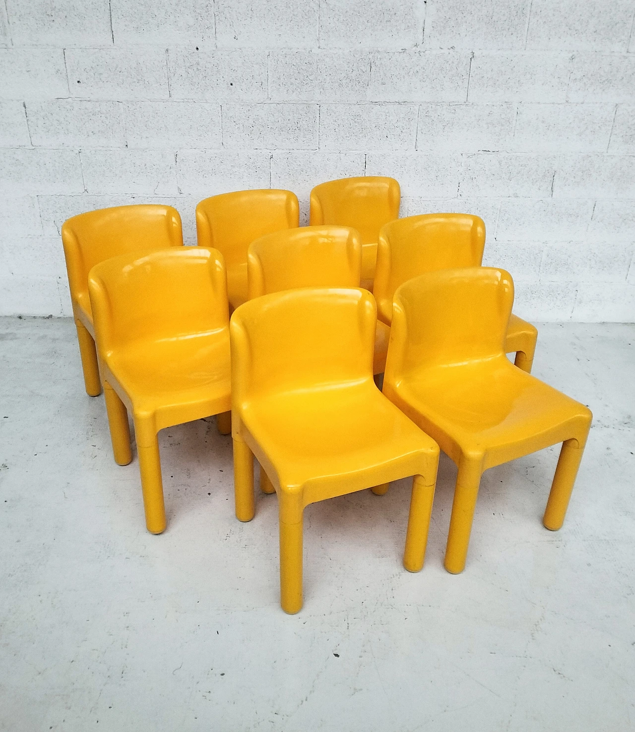 8 Chairs 4875 by Carlo Bartoli for Kartell, 1970s 7