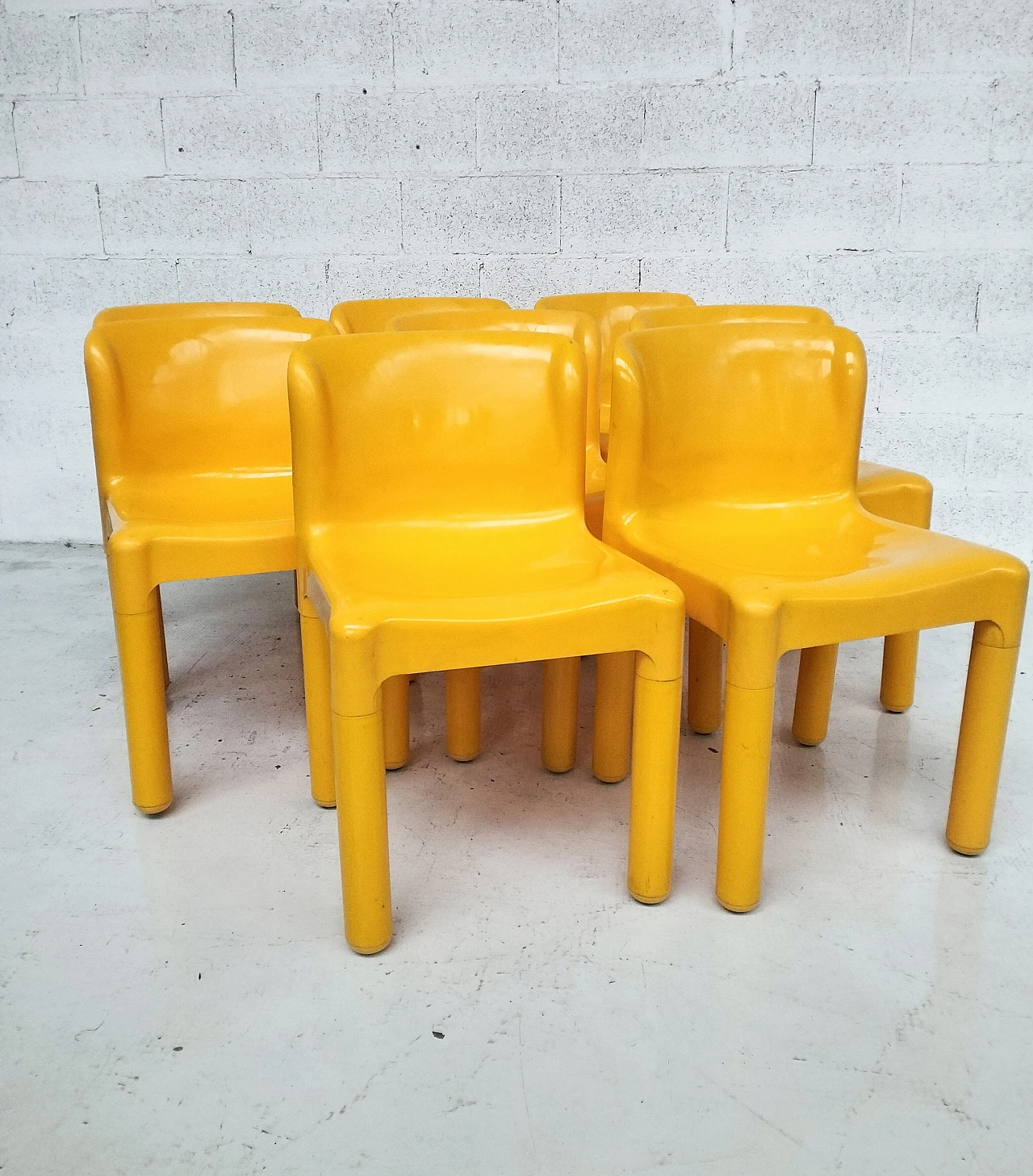 8 Chairs 4875 by Carlo Bartoli for Kartell, 1970s 8