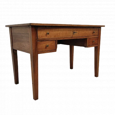 Walnut wood desk with four drawers, 18th century