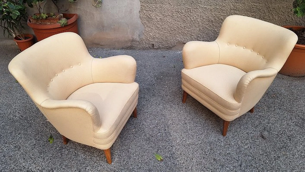 Pair of armchairs by Osvaldo Borsani for Atelier Borsani Varedo, 1948 3