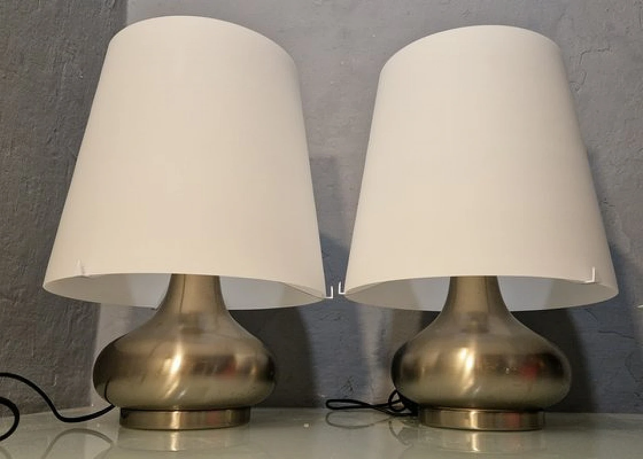 Pair of 2344 table lamps by Max Ingrand for Fontana Arte, 1970s 1