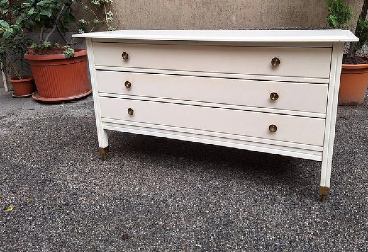 White wooden D154 dresser by Carlo De Carli for Luigi Sormani, 1960s 1