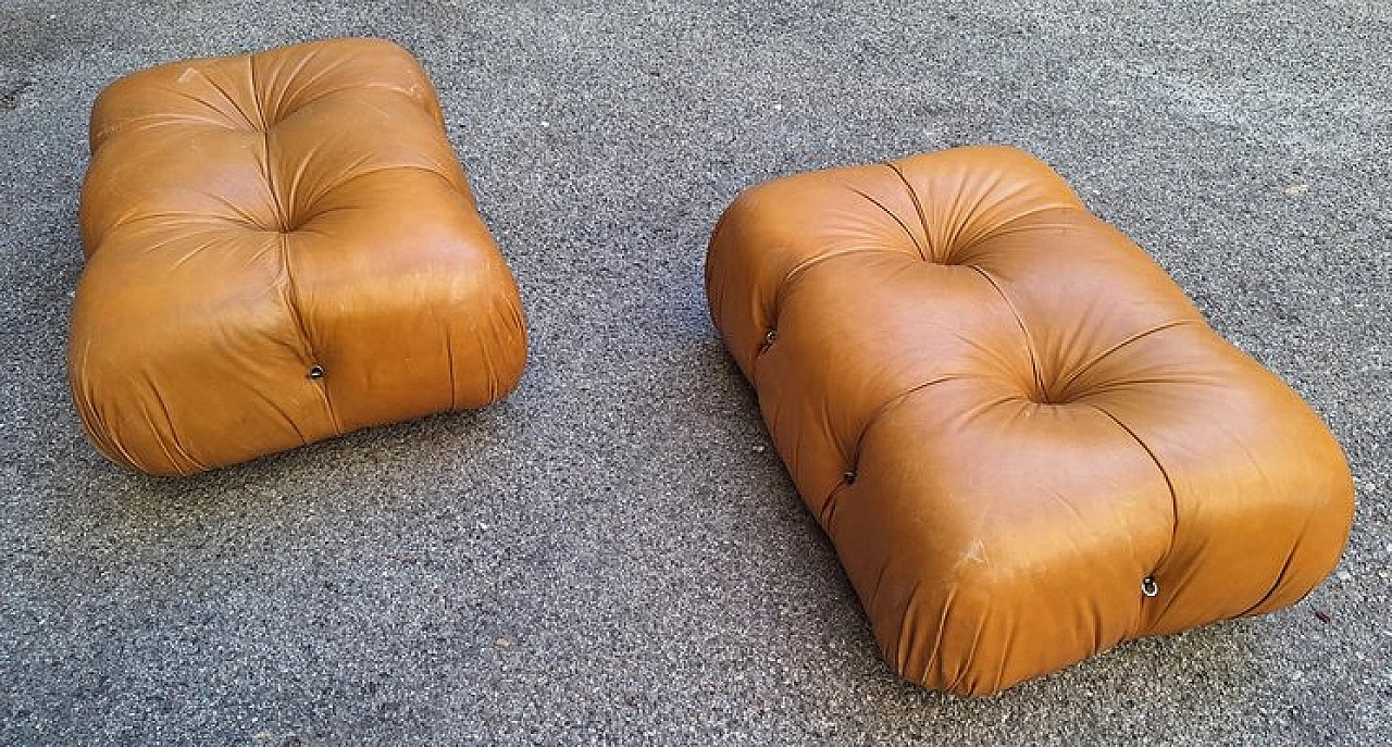 Camaleonda leather pouf by Mario Bellini for C&B Italia, 1979 4