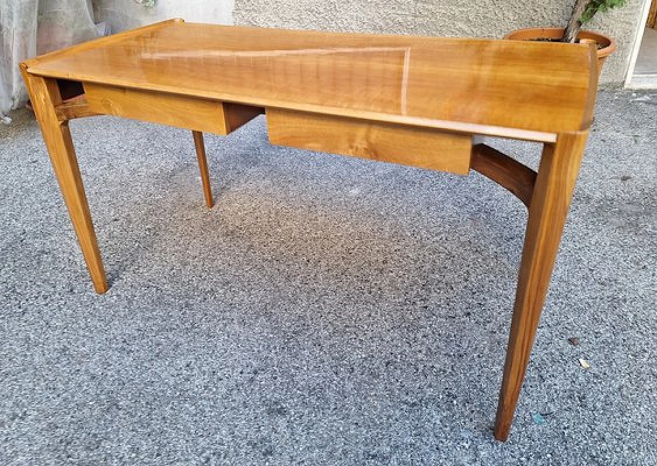 Walnut writing desk with drawer by Paolo Buffa, 1950s 1