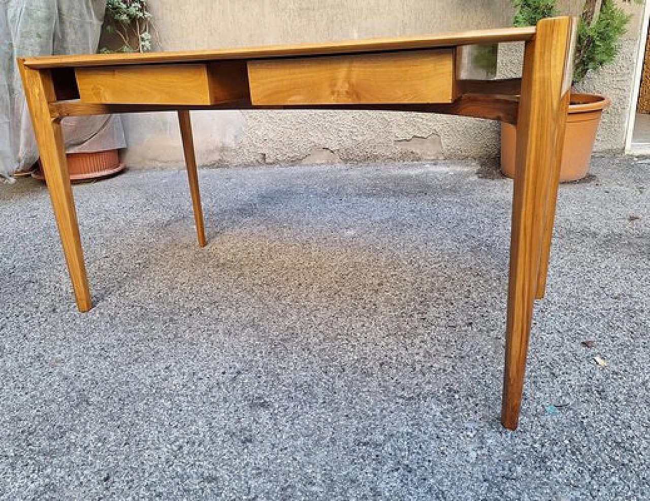 Walnut writing desk with drawer by Paolo Buffa, 1950s 2