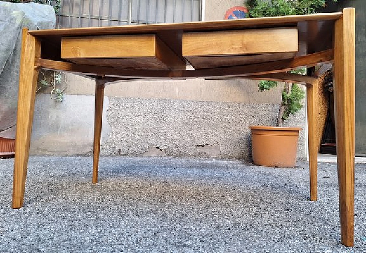 Walnut writing desk with drawer by Paolo Buffa, 1950s 3