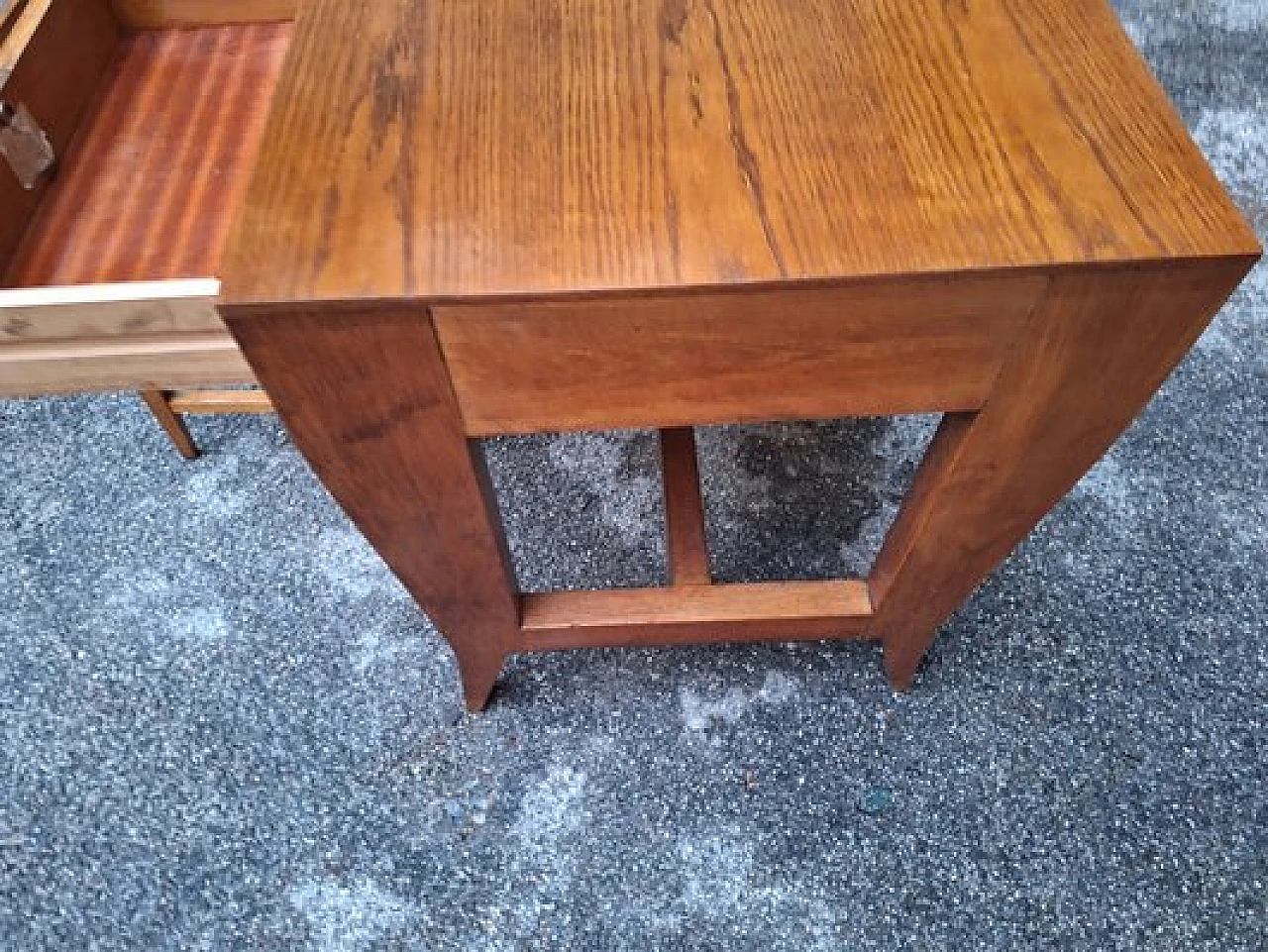 Wooden desk with double drawer and chair by Gio Ponti, 1940s 11