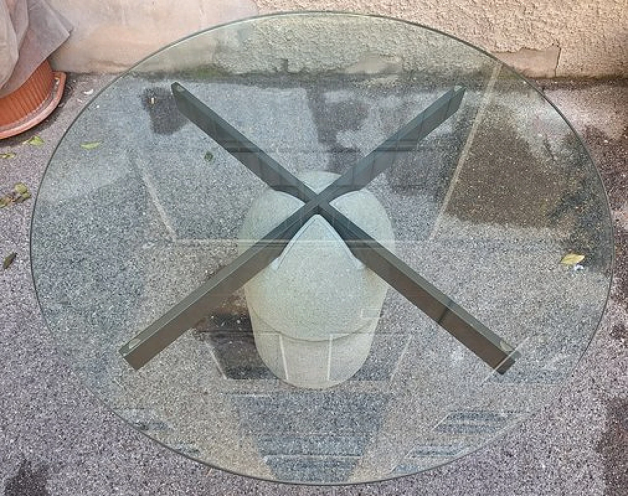 Tavolo Parakarro in vetro e pietra di Offredi per Saporiti, anni '70 2