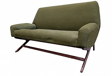 2-Seater green sofa by Gianfranco Frattini for Cassina, 1950s