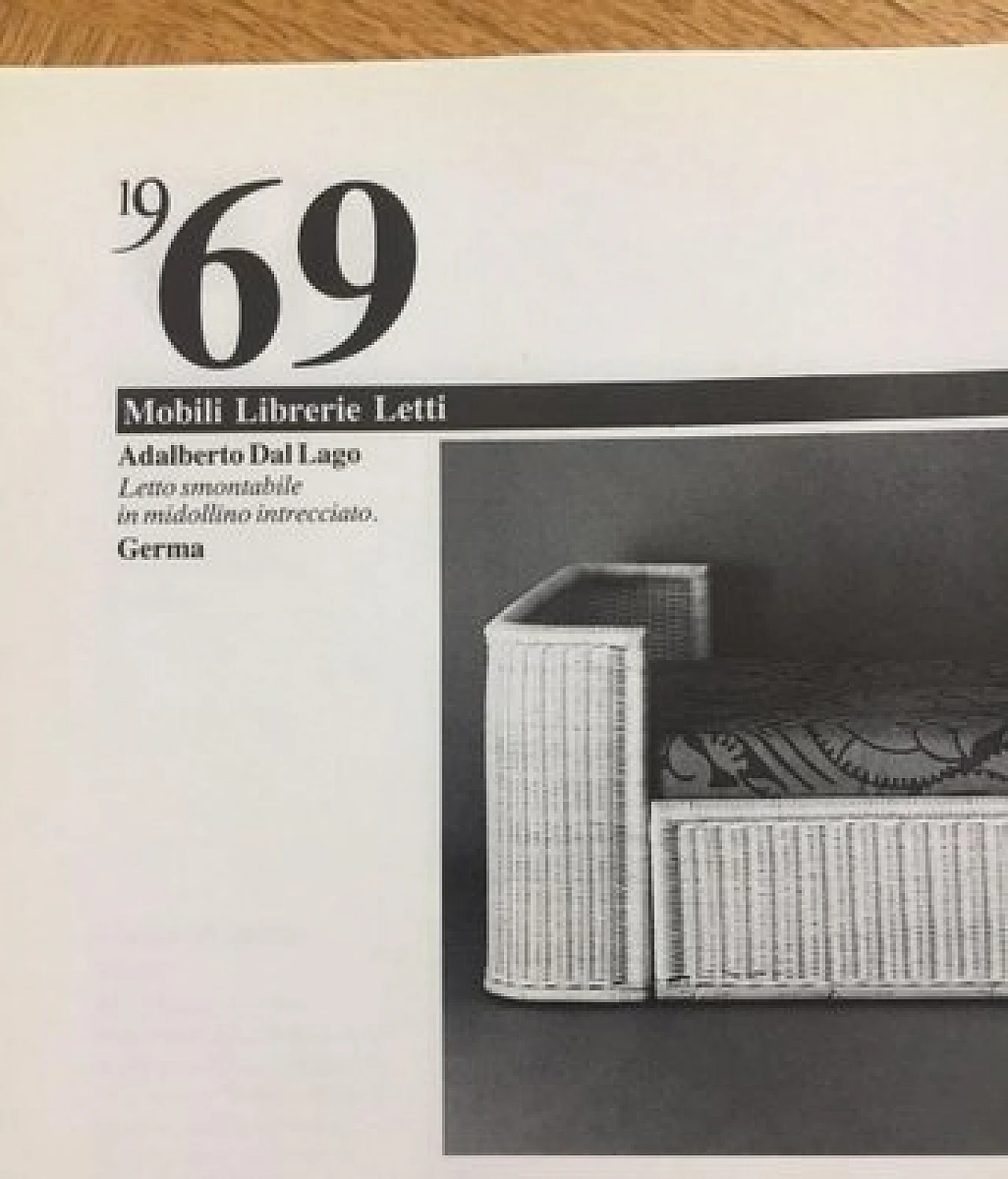 Letto matrimoniale in vimini di A. dal lago per Germa, anni '70 8