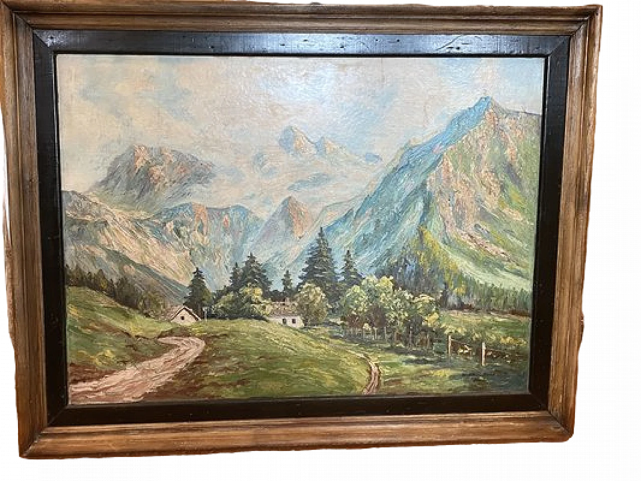 Mont Blanc landscape, oil painting, 1950s 10