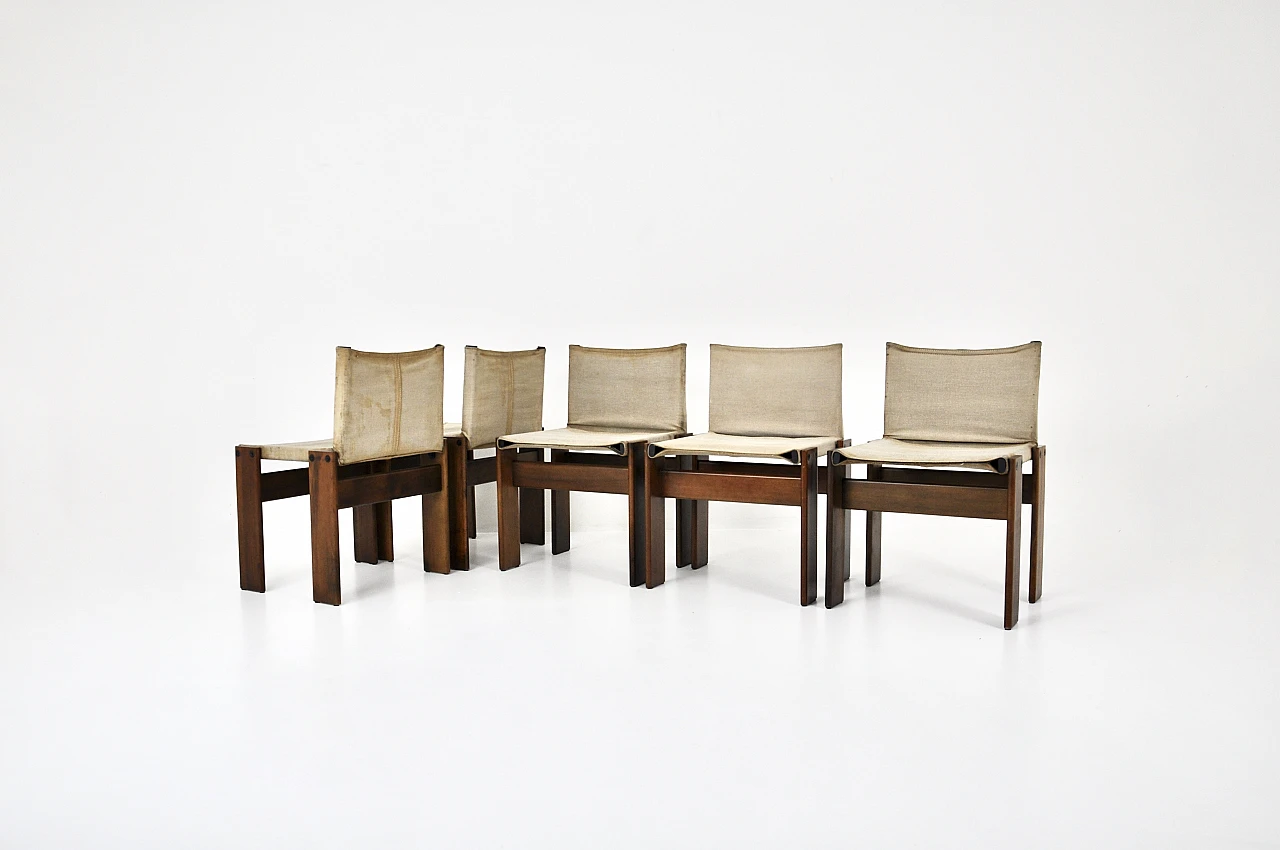 5 Monk chairs by Afra & Tobia Scarpa for Molteni, 1970s 1