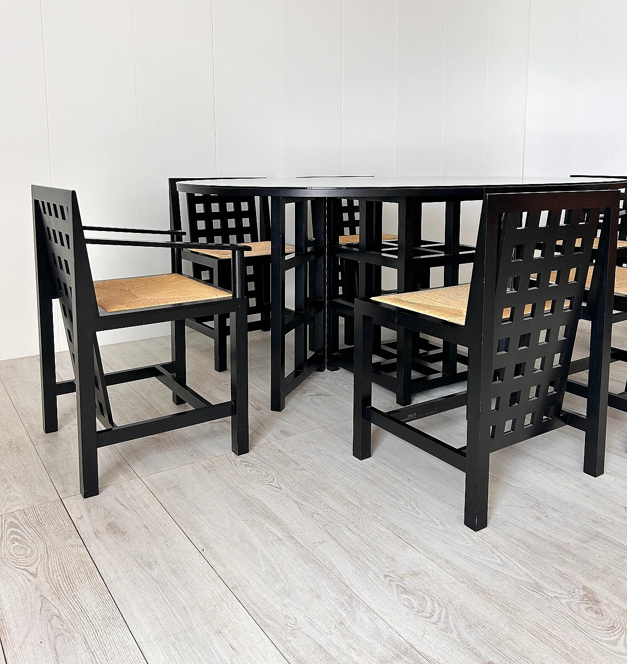 6 Sedie e tavolo di Charles Rennie Mackintosh per Cassina, 1975 5