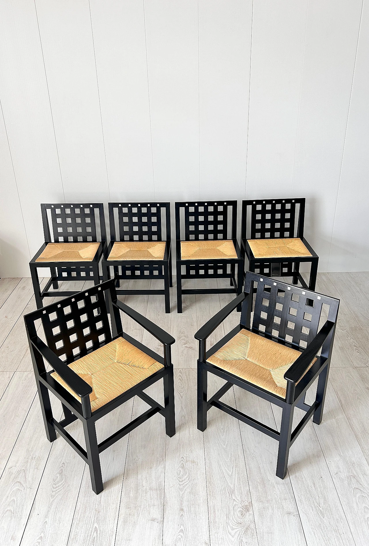 6 Sedie e tavolo di Charles Rennie Mackintosh per Cassina, 1975 10