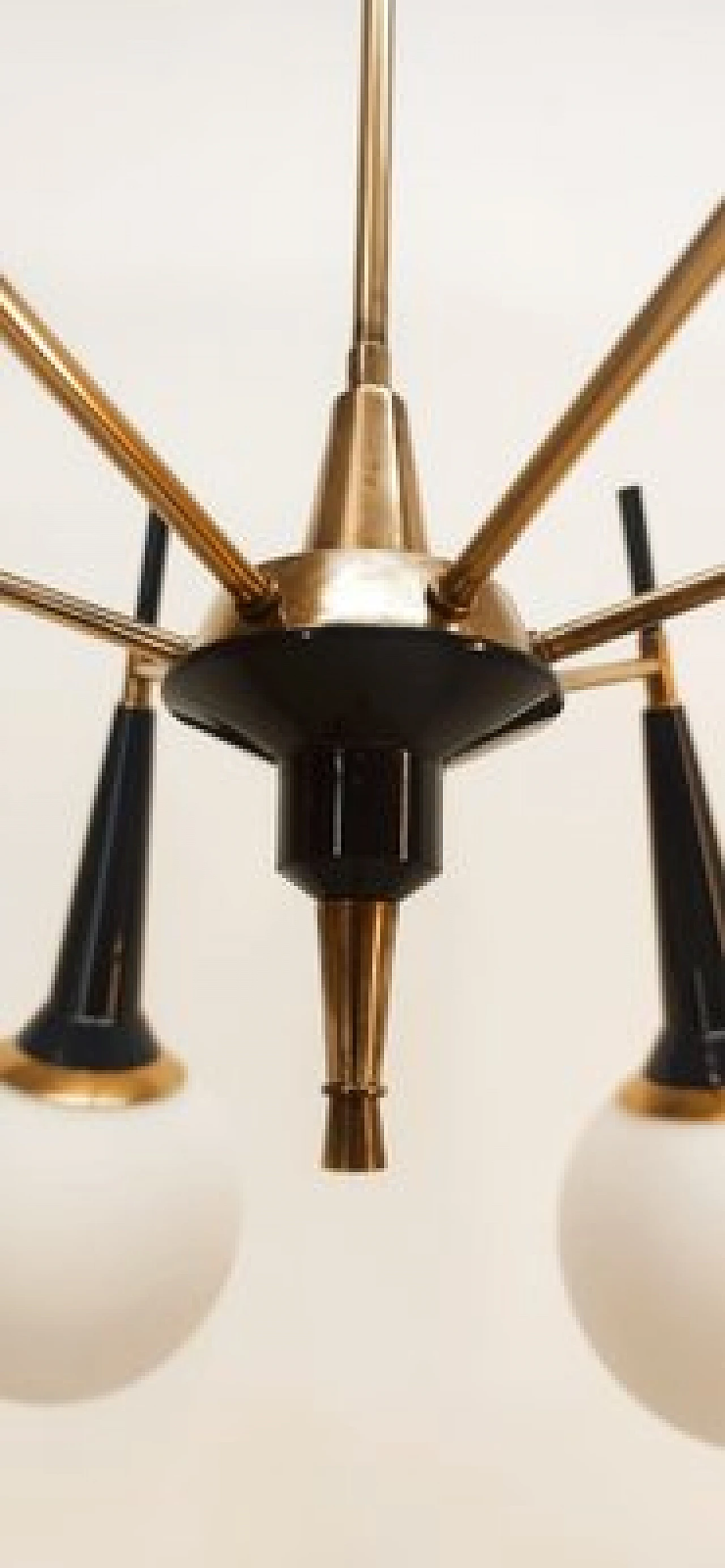 Sputnik brass and glass chandelier, 1960s 2