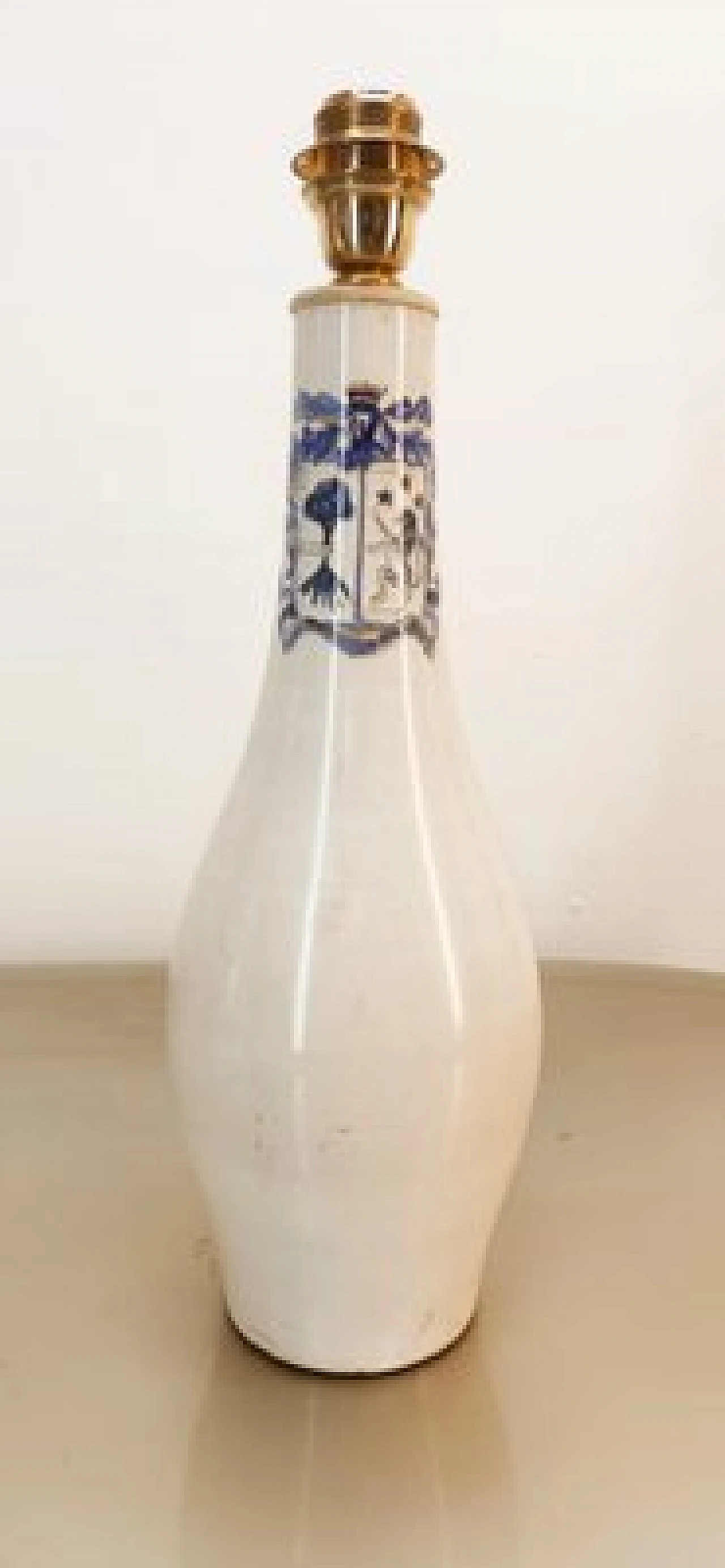 Ceramic table lamp with blue decoration, 1980s 1