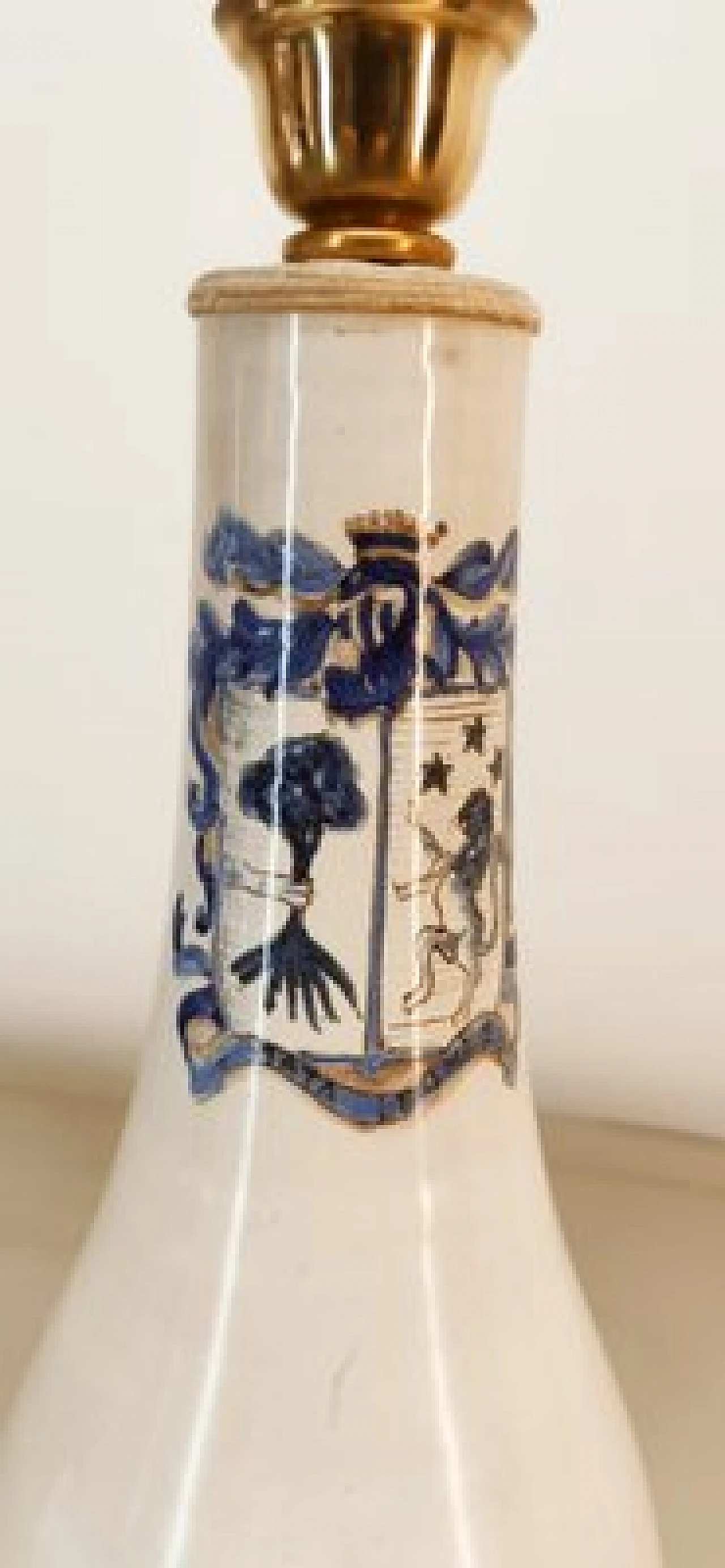 Ceramic table lamp with blue decoration, 1980s 2