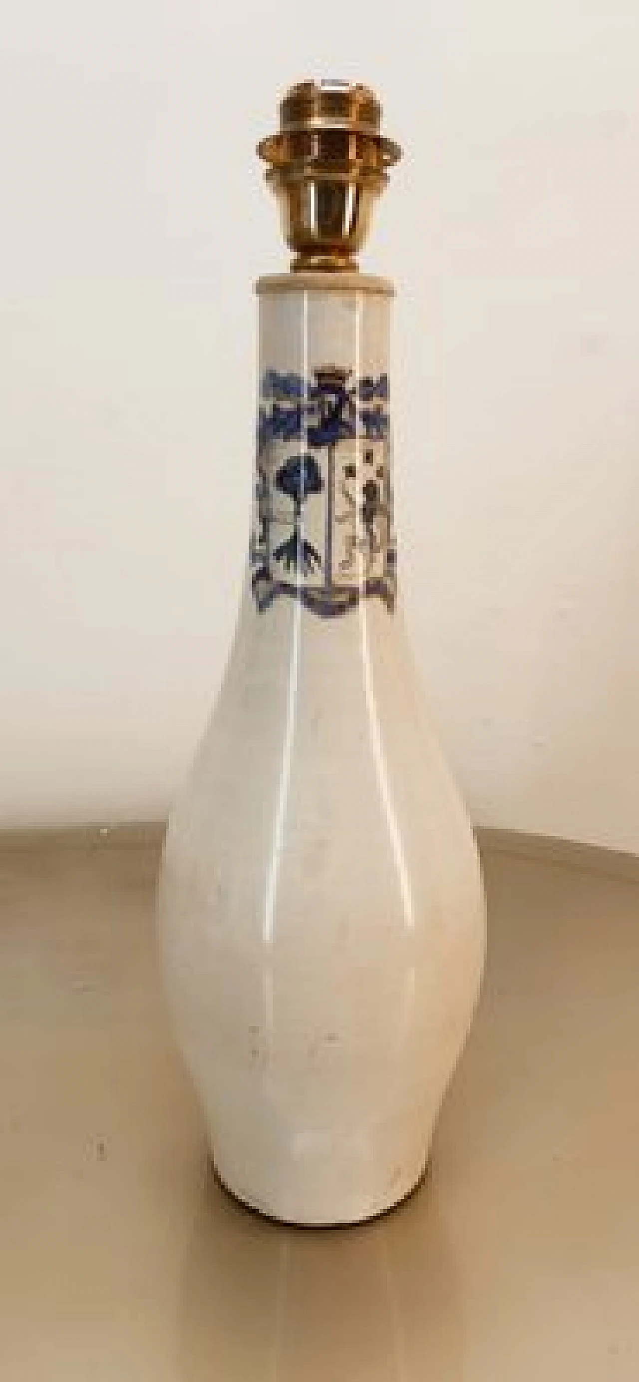 Ceramic table lamp with blue decoration, 1980s 4