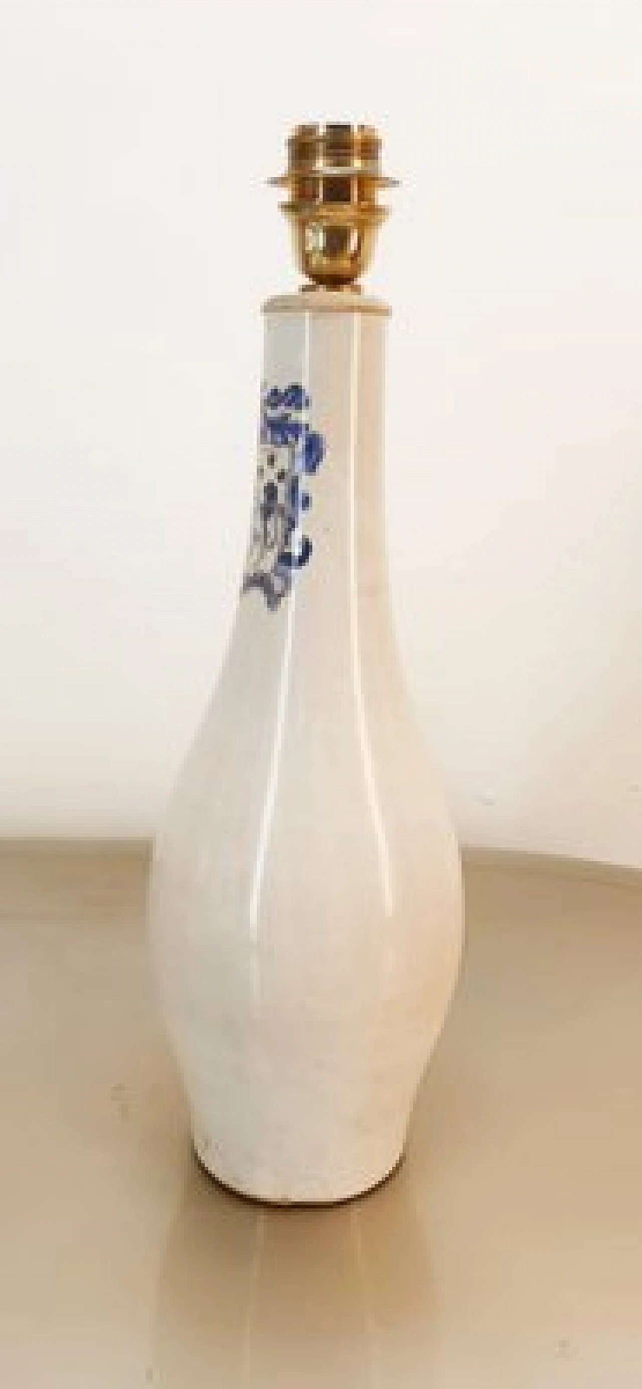 Ceramic table lamp with blue decoration, 1980s 5