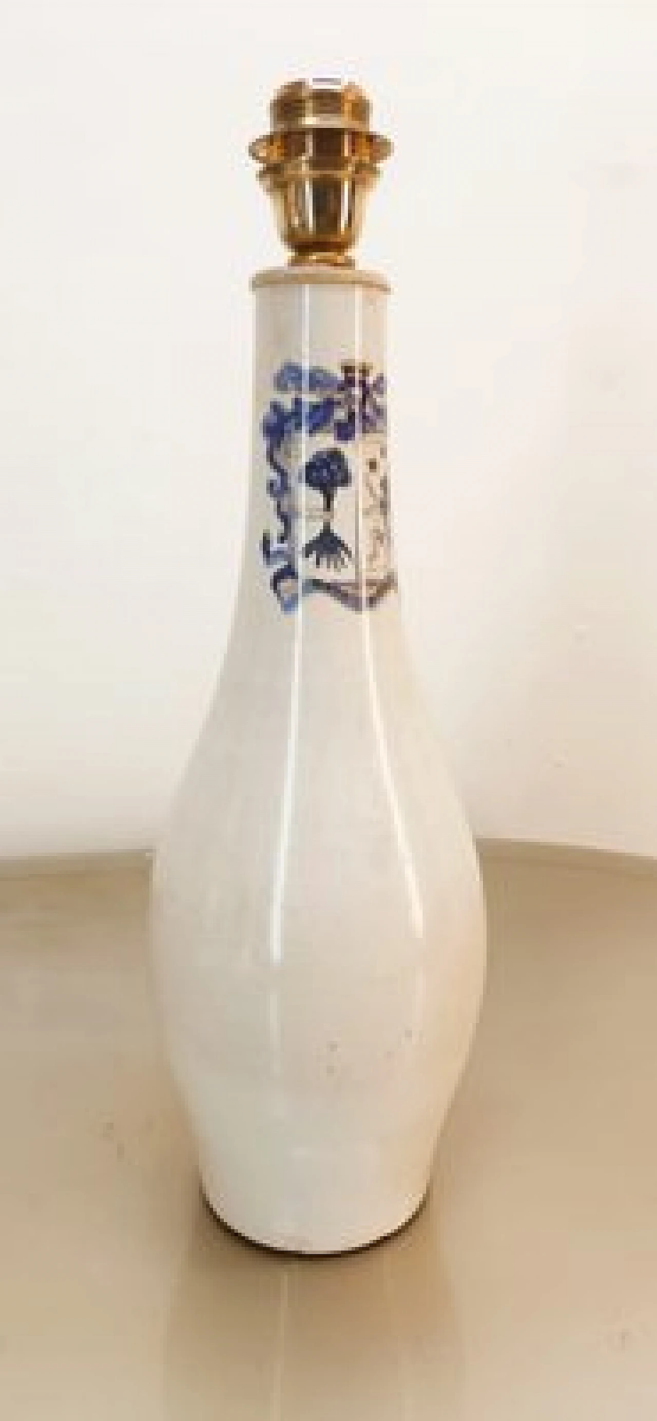 Ceramic table lamp with blue decoration, 1980s 6