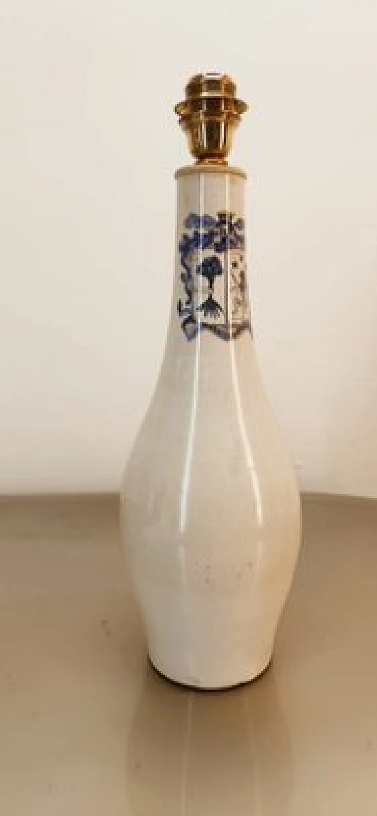 Ceramic table lamp with blue decoration, 1980s 7