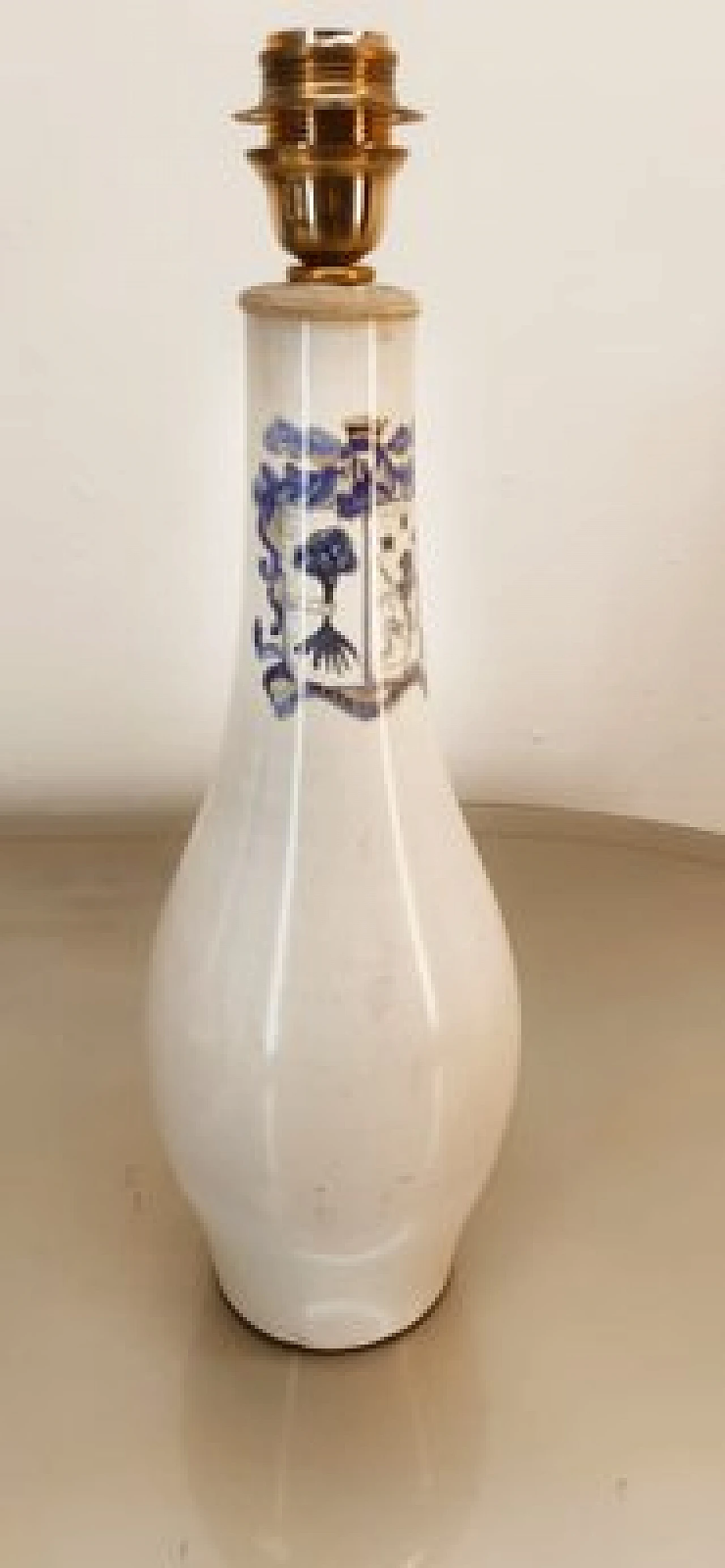 Ceramic table lamp with blue decoration, 1980s 8