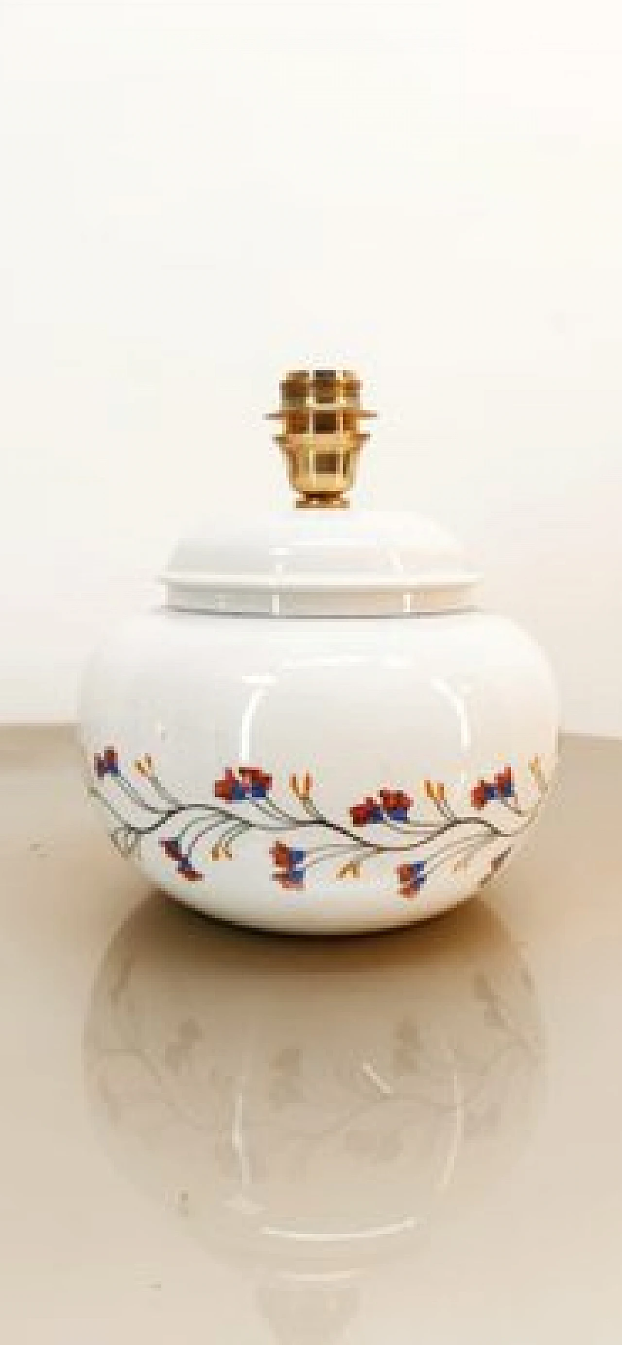 Ceramic lamp with floral decoration, 1980s 5