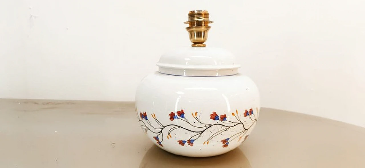 Ceramic lamp with floral decoration, 1980s 6